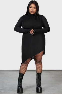 Stone Heart Asymmetric Dress [PLUS] -Kill Star Store STONE HEART ASYMMETRIC DRESS PLUS W B