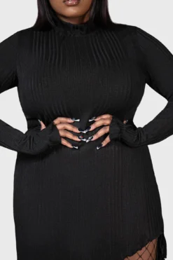 Stone Heart Asymmetric Dress [PLUS] -Kill Star Store STONE HEART ASYMMETRIC DRESS PLUS W C