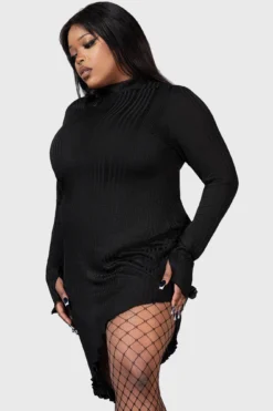 Stone Heart Asymmetric Dress [PLUS] -Kill Star Store STONE HEART ASYMMETRIC DRESS PLUS W E