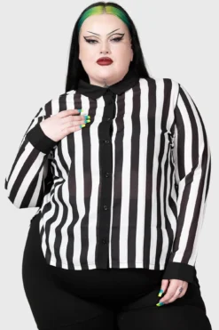 Killstar Stripe Down Shirt [Plus Size]