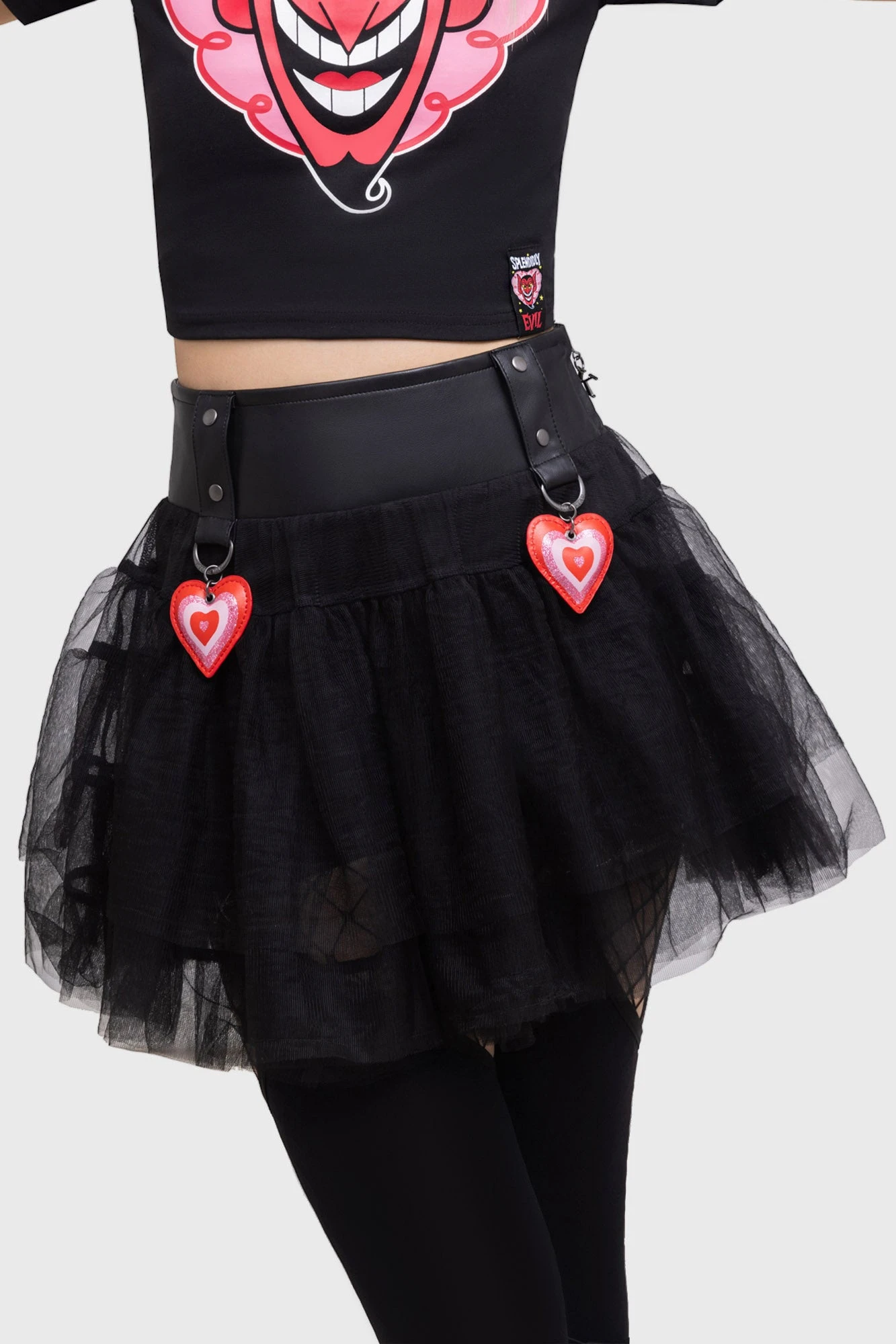 KILLSTAR Sugar And Spice Tutu Skirt with Glitter Heart Detail 1 KILLSTAR Sugar And Spice Tutu Skirt with Glitter Heart Detail