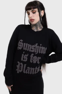 KILLSTAR Sunshine For Plants Sweater - Women's Relaxed Fit Knit 12 KILLSTAR Sunshine For Plants Sweater - Women's Relaxed Fit Knit -Kill Star Store SUNSHINE FOR PLANTS SWEATER W D