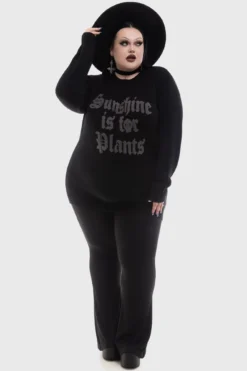 KILLSTAR Sunshine For Plants Sweater - Women's Relaxed Fit Knit 10 KILLSTAR Sunshine For Plants Sweater - Women's Relaxed Fit Knit -Kill Star Store SUNSHINE FOR PLANTS SWEATER PLUS W E