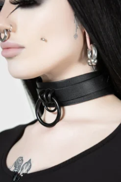 KIHILIST Susper Choker - Black Ring Statement Necklace -Kill Star Store SUSPER CHOKER W C