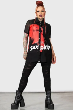 KILLSTAR x Dario Argento Suspiria Mesh Shirt - Gothic Horror Top -Kill Star Store SUSPIRIA MESH SHIRT W D