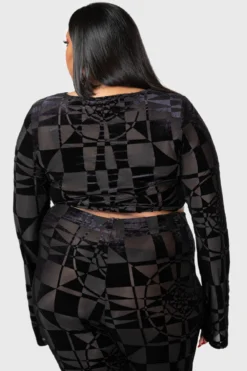 KILLSTAR x Suspiria Mood Crop Top - Plus Size Black/Grey 11 KILLSTAR x Suspiria Mood Crop Top - Plus Size Black/Grey -Kill Star Store SUSPIRIA MOOD CROP TOP PLUS W G