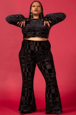 KILLSTAR x Suspiria Mood Burnout Velvet Flares - Plus Size