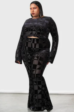 KILLSTAR x Suspiria Mood Burnout Velvet Flares - Plus Size -Kill Star Store SUSPIRIA MOOD FLARES PLUS W D