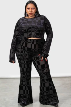 KILLSTAR x Suspiria Mood Burnout Velvet Flares - Plus Size -Kill Star Store SUSPIRIA MOOD FLARES PLUS W E
