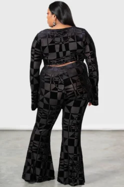 KILLSTAR x Suspiria Mood Burnout Velvet Flares - Plus Size -Kill Star Store SUSPIRIA MOOD FLARES PLUS W F