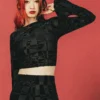 Killstar Suspiria Mood Burnout Velvet Crop Top