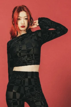 Killstar Suspiria Mood Burnout Velvet Crop Top