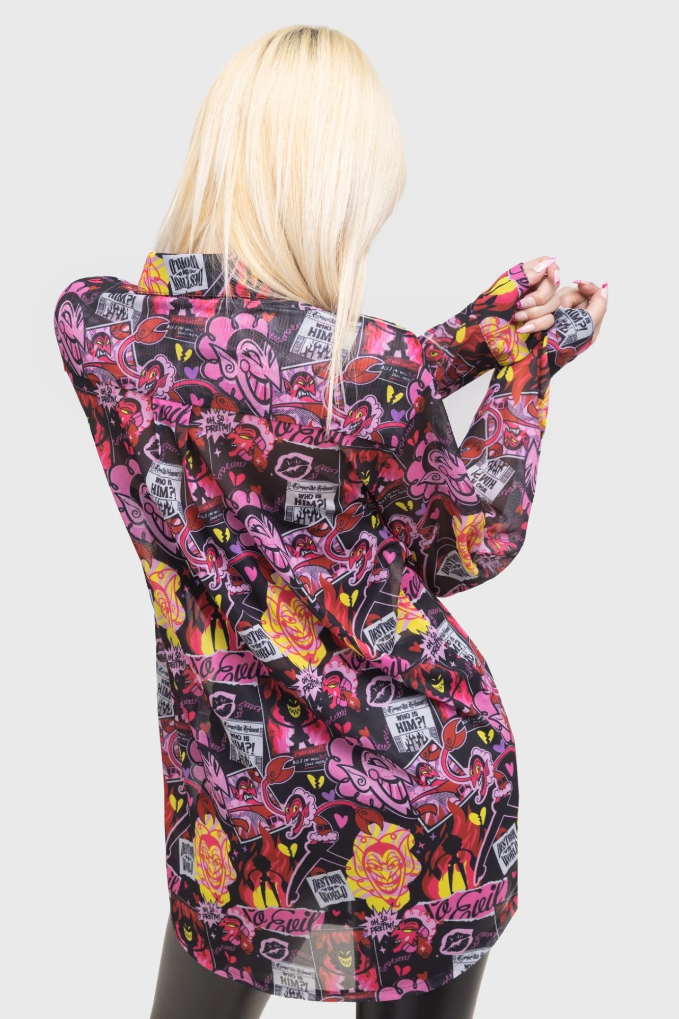 KILLSTAR x Powerpuff Girls So Evil Mesh Shirt 3 KILLSTAR x Powerpuff Girls So Evil Mesh Shirt - Image 3