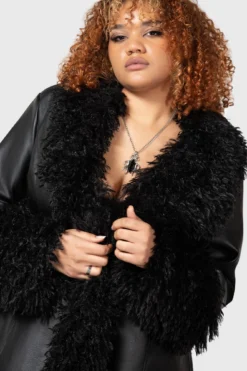 KILLSTAR Talvel Plus Size Faux Leather & Faux Fur Coat -Kill Star Store TALVEL JACKET W PLUS C 2