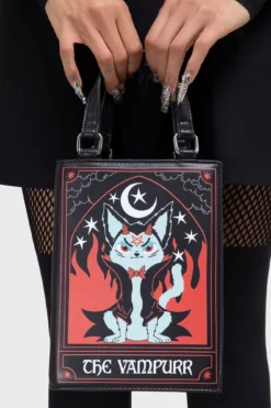 KILLSTAR The Vampurr Book Bag - Gothic Cat Crossbody Handbag 7 KILLSTAR The Vampurr Book Bag - Gothic Cat Crossbody Handbag -Kill Star Store THEVAMPURRBOOKBAG B