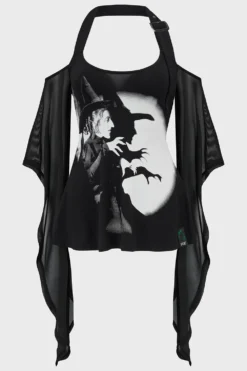 KILLSTAR The Witch Is Dead Top - Gothic Cold Shoulder Mesh Blouse 7 KILLSTAR The Witch Is Dead Top - Gothic Cold Shoulder Mesh Blouse -Kill Star Store THEWITCHISDEADTOP BLACK 1