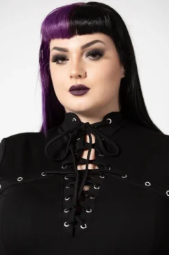 KILLSTAR Tied Up Skater Dress [Plus Size] -Kill Star Store TIED UP SKATER DRESS PLUS D