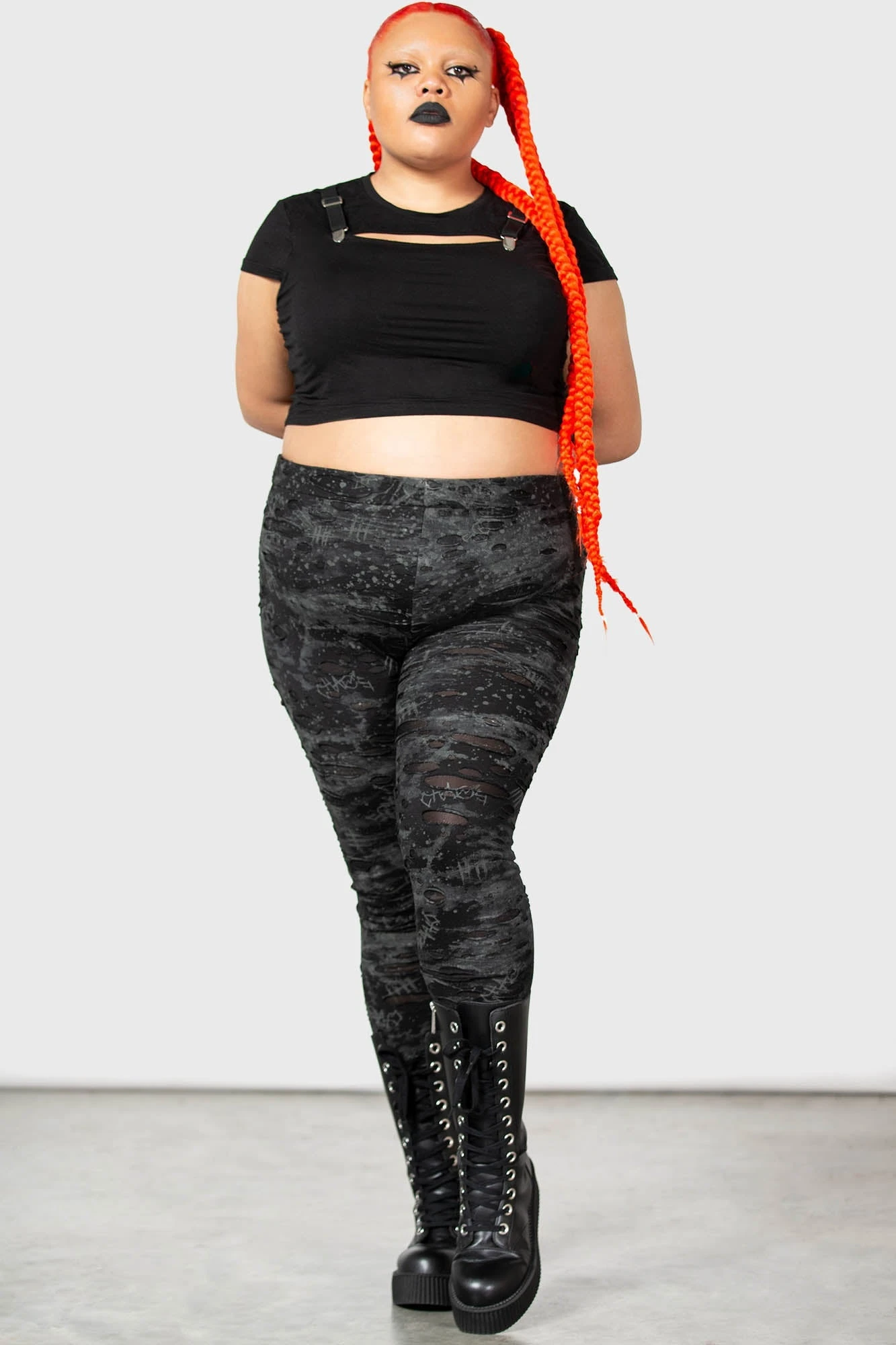 KILLSTAR Tightrope Plus Size Distressed Leggings 1 KILLSTAR Tightrope Plus Size Distressed Leggings