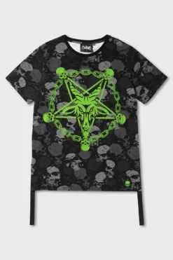 Killstar Tzompantli Plus Size T-Shirt with Pentagram Print -Kill Star Store TZOMPANTLI TSHIRT FLAT M 1