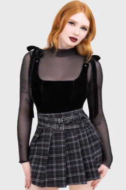 Tartan Riot Skirt [GREY] -Kill Star Store TartanRiotSkirt GREY D