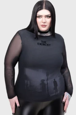 KILLSTAR x The Exorcist Long Sleeve Micro Mesh Top -Kill Star Store The Exorcist Long Sleeve Top PLUS C