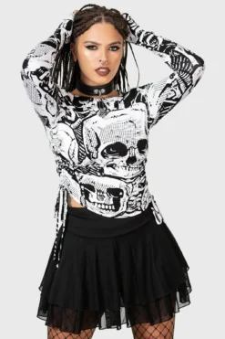 Killstar Unhappy Haunting Asymmetric Ruched Top