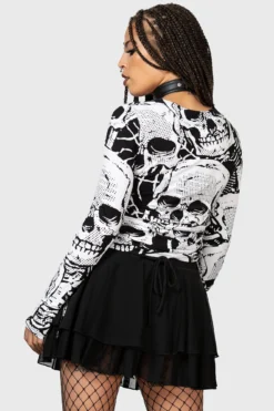 Killstar Unhappy Haunting Asymmetric Ruched Top -Kill Star Store UNHAPPY HAUNTING TOP W D