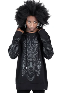 Killstar Untamed Hoodie - Men's Gothic Graphic Pullover -Kill Star Store UNTAMED HOODIE MENS B
