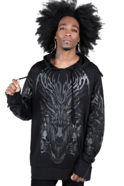 Killstar Untamed Hoodie - Men's Gothic Graphic Pullover -Kill Star Store UNTAMED HOODIE MENS E