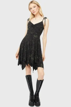 KILLSTAR Utopia Dress - Custom Print Hanky Hem Midi -Kill Star Store UtopiaDress E