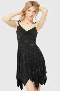 KILLSTAR Utopia Dress - Custom Print Hanky Hem Midi -Kill Star Store UtopiaDress F