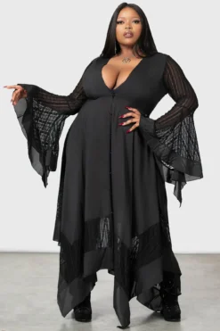 KILLSTAR Valdermerca Plus Size Maxi Dress with Waterfall Sleeves -Kill Star Store VALDERMERCA MAXI DRESS PLUS W D