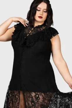 KILLSTAR Vampire's Ball Maxi Dress - Plus Size Gothic Lace Gown -Kill Star Store VALENTINE MAXI DRESS PLUS W D