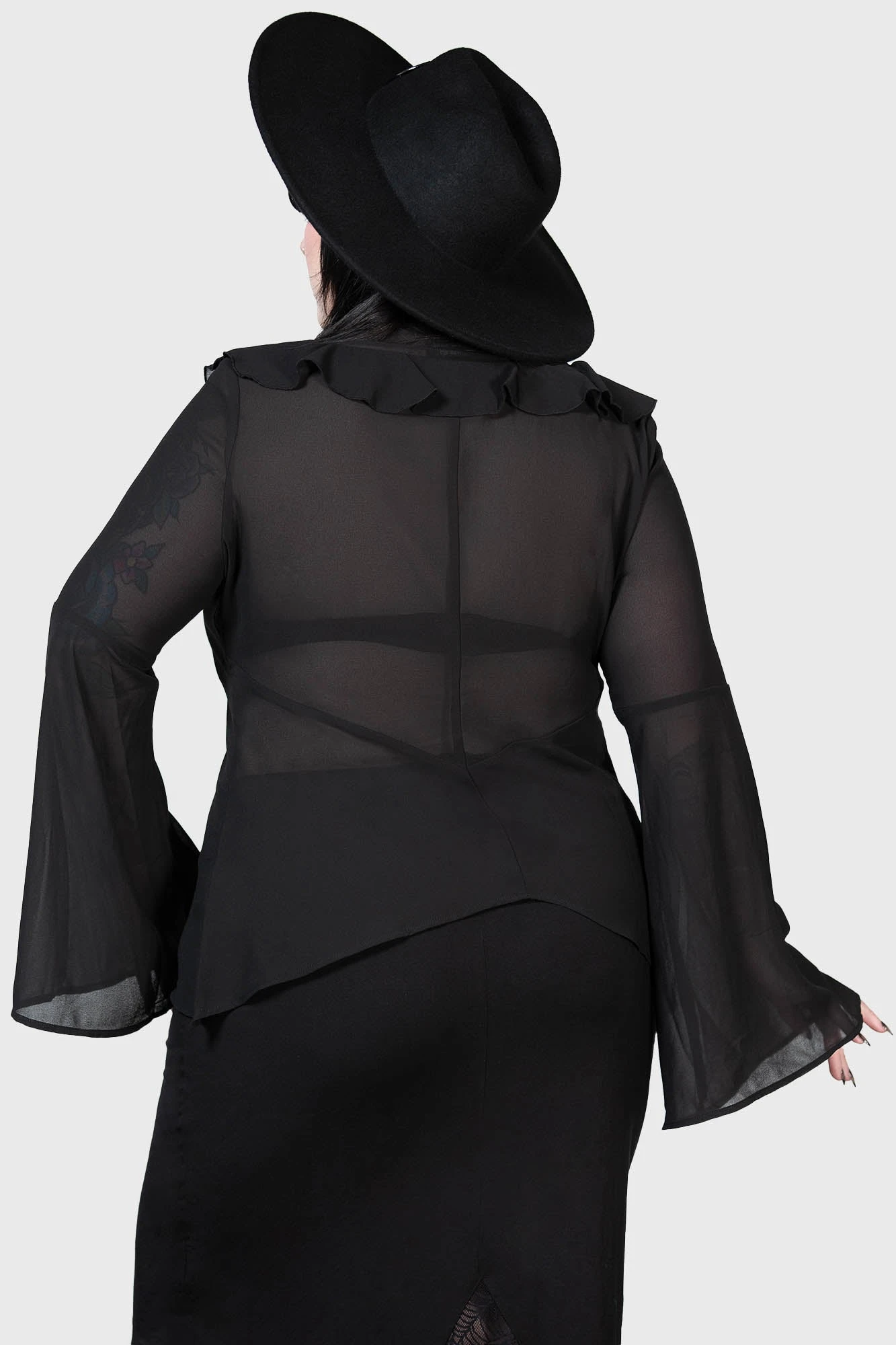 Killstar Valentine's Heart Mesh Blouse - Plus Size Gothic Top 3 Killstar Valentine's Heart Mesh Blouse - Plus Size Gothic Top - Image 3