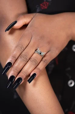 KILLSTAR Vamp Bat Ring - Sculpted Gothic Statement Accessory