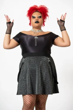 KILLSTAR Vervain Plus Size Bardot Top with Baphomet Hardware 7 KILLSTAR Vervain Plus Size Bardot Top with Baphomet Hardware -Kill Star Store VERVAIN TOP PLUS W E