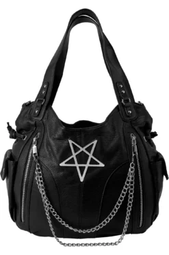 KILLSTAR Vexation Handbag - Gothic Faux Leather Pentagram Tote