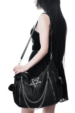 KILLSTAR Vexation Handbag - Gothic Faux Leather Pentagram Tote 7 KILLSTAR Vexation Handbag - Gothic Faux Leather Pentagram Tote -Kill Star Store VEXATION HANDBAG D