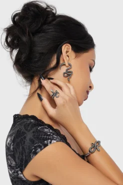 Alchemy Vipere Earrings - Handcrafted English Pewter Snake Design 5 Alchemy Vipere Earrings - Handcrafted English Pewter Snake Design -Kill Star Store VIPEREEARRINGS B