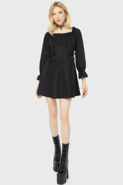 KILLSTAR Venomira Mini Dress - Versatile On-Off Shoulder Poplin Dress -Kill Star Store VenomiraDress G