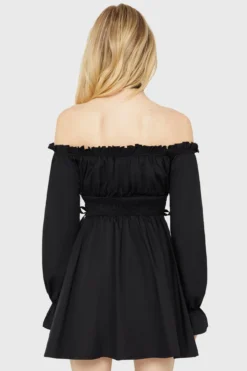 KILLSTAR Venomira Mini Dress - Versatile On-Off Shoulder Poplin Dress -Kill Star Store VenomiraDress I