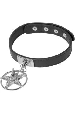 KILLSTAR Vexed Youth Choker - Baphomet Pentagram Statement Necklace -Kill Star Store VexedYouthChoker G