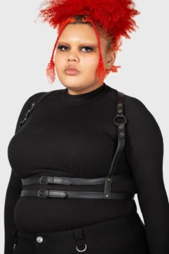 KILLSTAR Wanda Faux Leather Harness - Adjustable Plus Size Statement Piece -Kill Star Store WANDA HARNESS PLUS W C