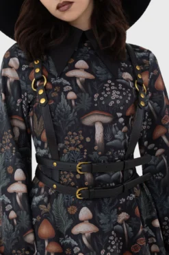 KILLSTAR Wanda Harness [Black & Gold] - Plus Size Statement Accessory -Kill Star Store WANDA HARNESS BLACK GOLD W B