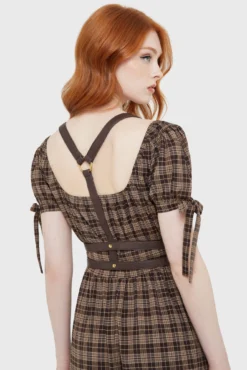 KILLSTAR Wanda Harness [Brown] - Statement PU Body Accessory -Kill Star Store WANDAHARNESS BROWN D