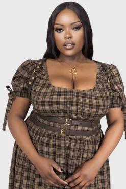 KILLSTAR Wanda Harness [Brown] - Statement PU Body Accessory -Kill Star Store WANDAHARNESS BROWN PLUS B