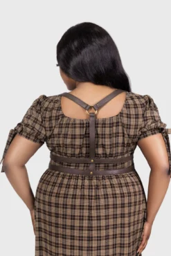 KILLSTAR Wanda Harness [Brown] - Statement PU Body Accessory -Kill Star Store WANDAHARNESS BROWN PLUS D 1