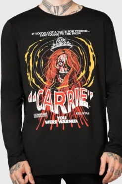 KILLSTAR x Carrie Warned Long Sleeve Top - Official Licensed Horror Apparel -Kill Star Store WARNED LONG SLEEVE TOP M C