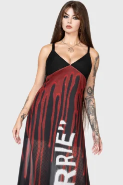 Killstar x Carrie Warned Maxi Dress - Official Horror Collaboration -Kill Star Store WARNED MAXI DRESS W E