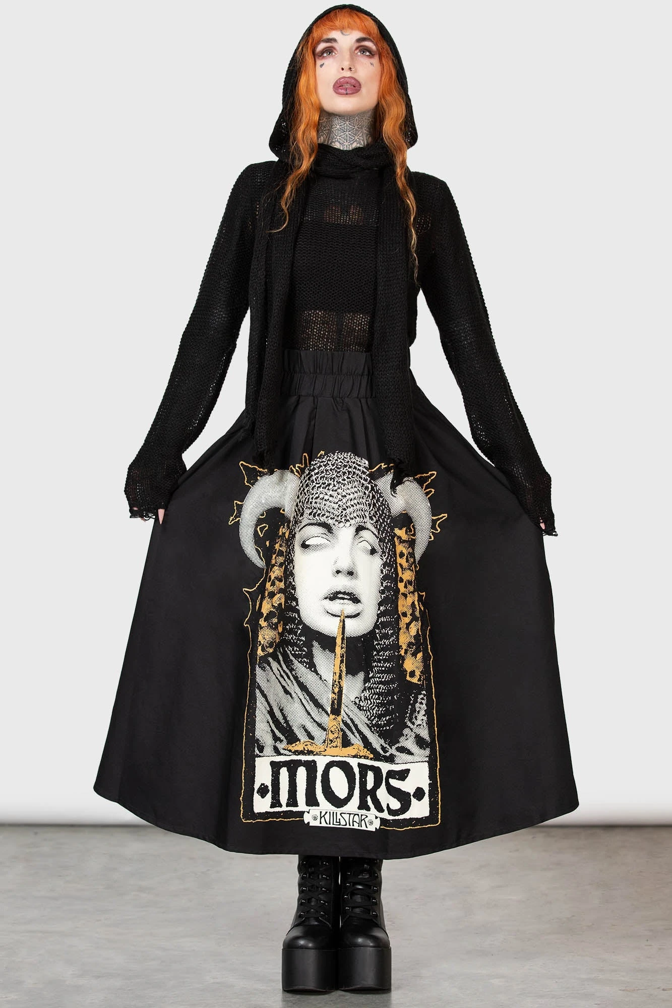 KILLSTAR Wassail Maxi Skirt with Custom Graphics 2 KILLSTAR Wassail Maxi Skirt with Custom Graphics - Image 2